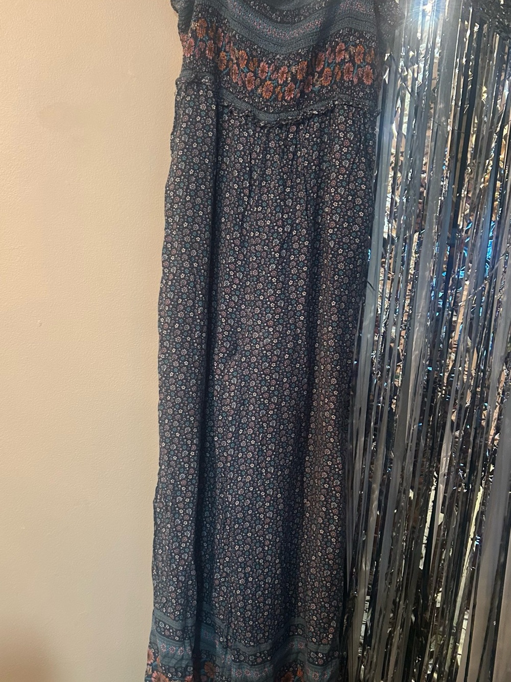 Boho Floral Maxi Romper in Navy
